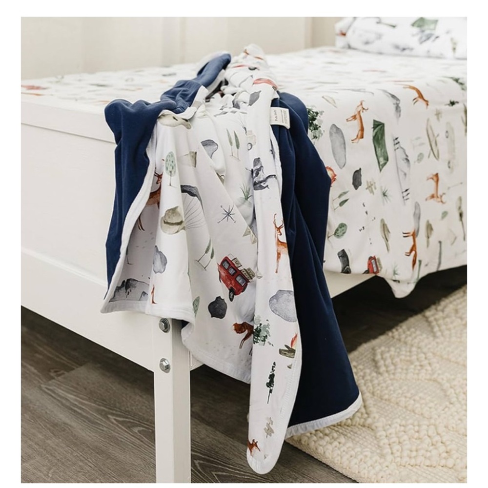 Pobi Baby Camping Woodland Blanket and Crib Sheets